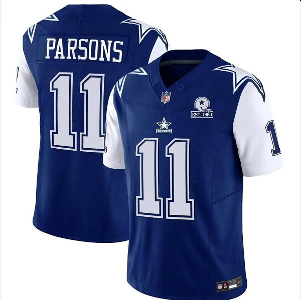 Men's Dallas Cowboys #11 Micah Parsons Navy 2023 F.U.S.E. With 1960 Patch Vapor Limited Stitched Football Jersey Men's Dallas Cowboys #11 Micah Parsons Navy 2023 F.U.S.E. With 1960 Patch Vapor Limited Stitched Football Jersey